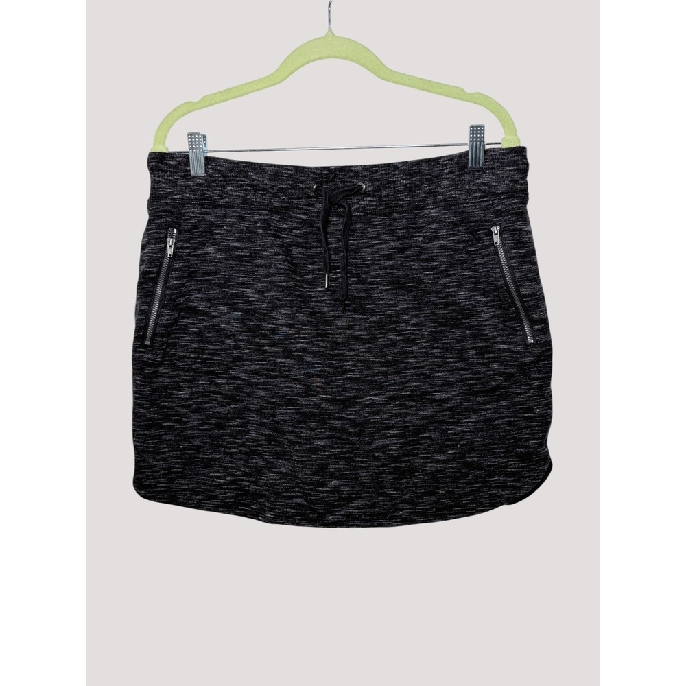 Green Tea Skort Women's Large Charcoal Space Dye Zipper Pockets Active Wear